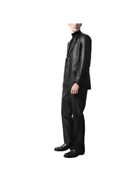 Cos Tailored Black Leather Pants Size 30 R